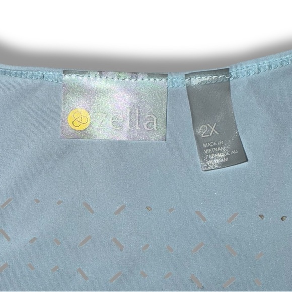 ZELLA Nova Perforated Racerback Tank - Blue Sterling Plus 2X - Picture 6 of 15